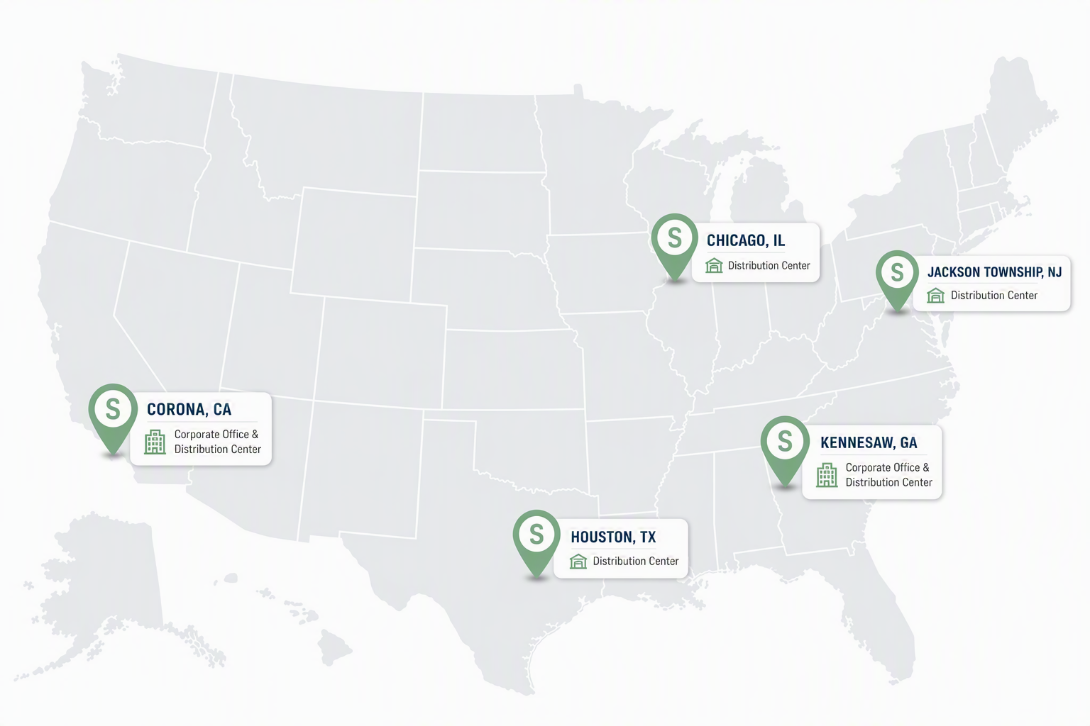 Supreme One North American locations map